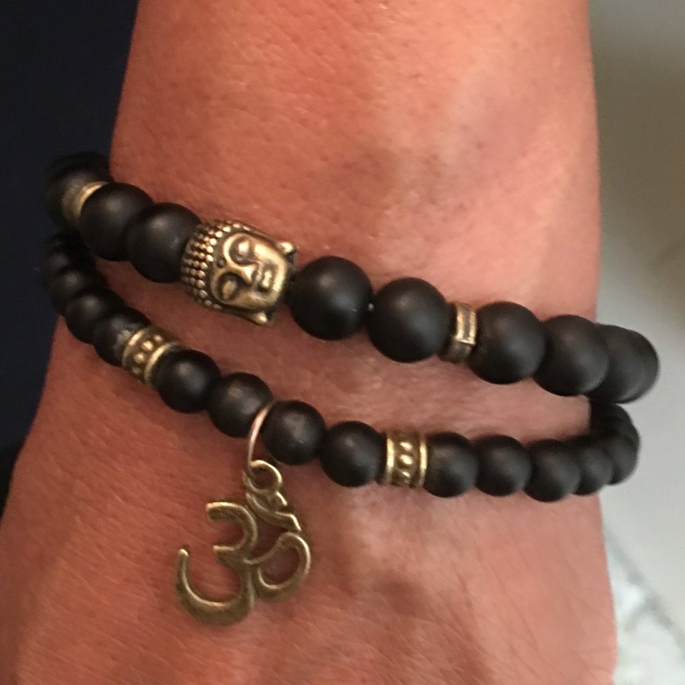 Black Onyx Om Bracelet